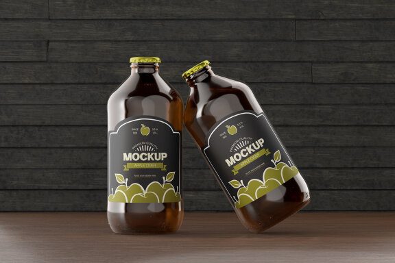 Bottles in Paper Packaging Mockup