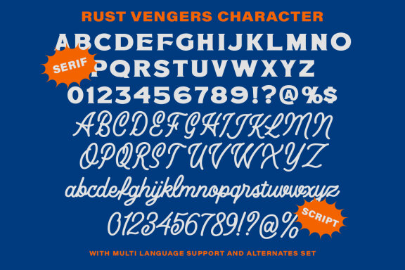 Rust Vengers Font Duo