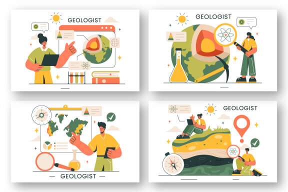 10 Geologist Soil Analysis Illustration