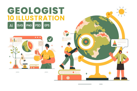 10 Geologist Soil Analysis Illustration