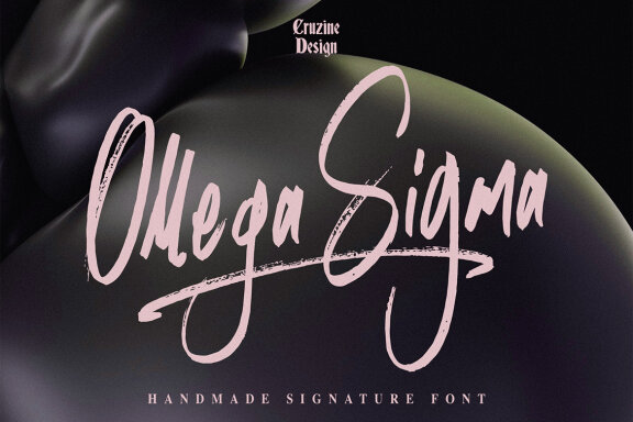 Omega Sigma Brush Script