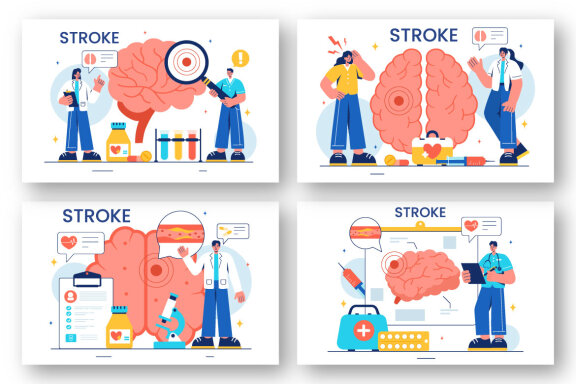 12 Human Brain Stroke Illustration