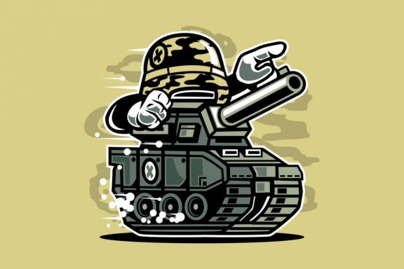 War Tank Cartoon Character | Deeezy