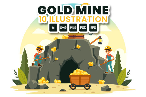 10 Gold Mine Illustration