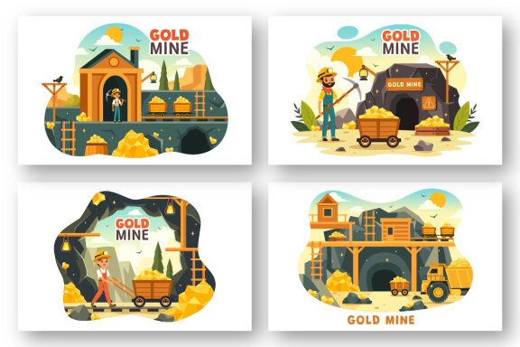 10 Gold Mine Illustration