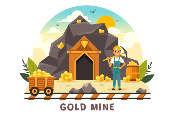 10 Gold Mine Illustration