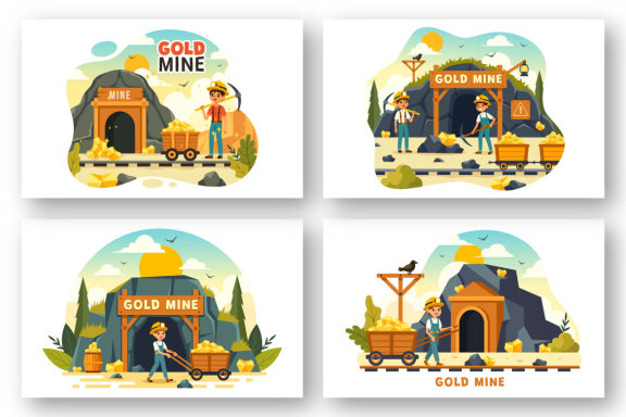 10 Gold Mine Illustration