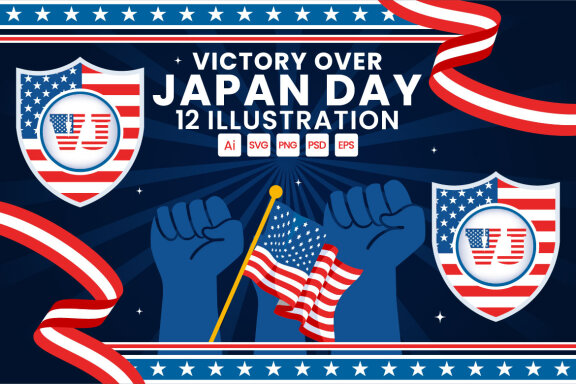 12 Victory Over Japan Day Illustration