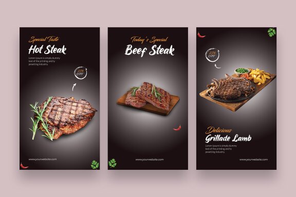 Steak - Food Instagram Story Template