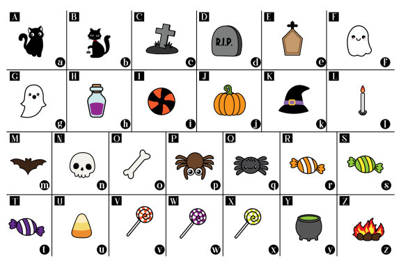 Halloween Doodle Dingbats & Color font