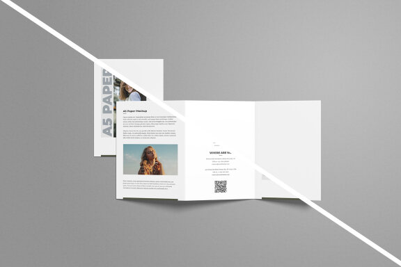 Top View A5 Trifold Brochure Mockup