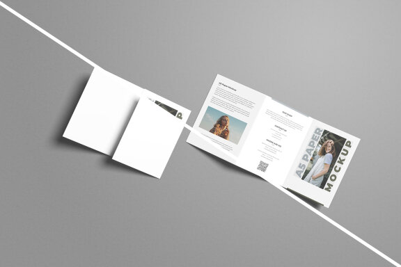 Clean A5 Trifold Brochure Mockup