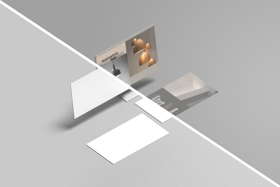 Minimalist Isometric Desktop Mockup