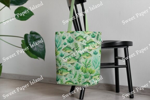 Pack Of 10 Digital Papers - Green Summer Tropical In Watercolors