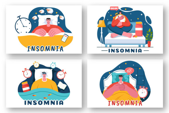 9 Insomnia Vector Illustration