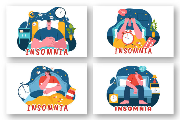9 Insomnia Vector Illustration