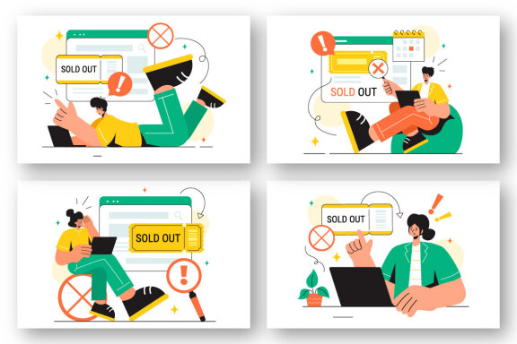 13 Sold Out Vector Illustration