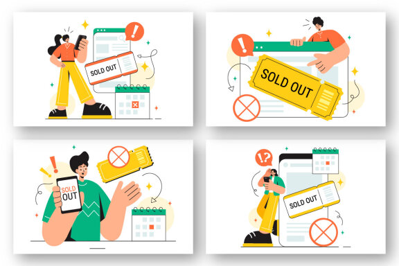13 Sold Out Vector Illustration