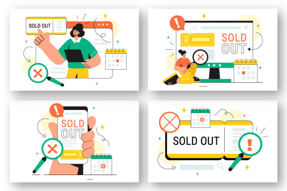 13 Sold Out Vector Illustration
