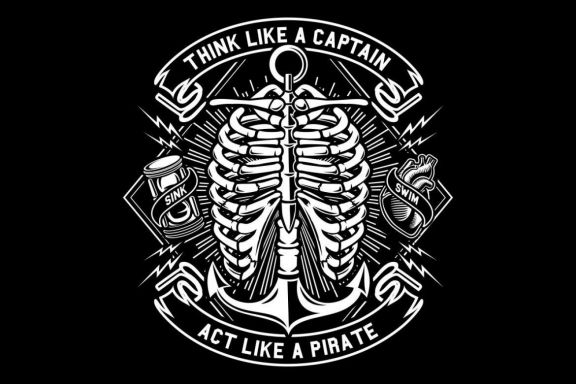 Think Like A Captain Poster Template