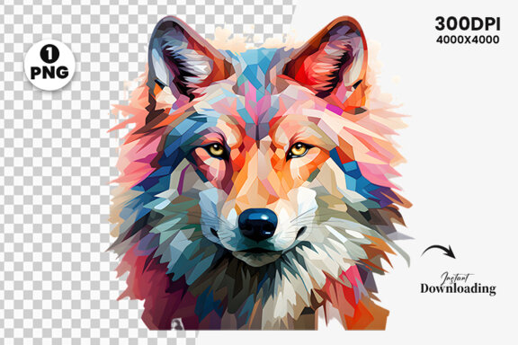  Watercolor wolf illustration sublimation clipart png design