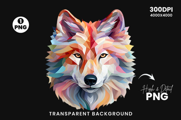  Watercolor wolf illustration sublimation clipart png design