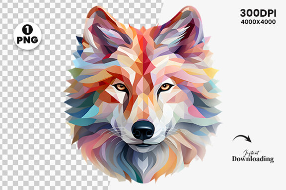  Watercolor wolf illustration sublimation clipart png design