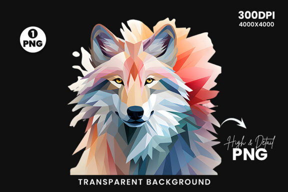  Watercolor wolf illustration sublimation clipart png design