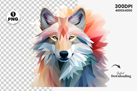  Watercolor wolf illustration sublimation clipart png design