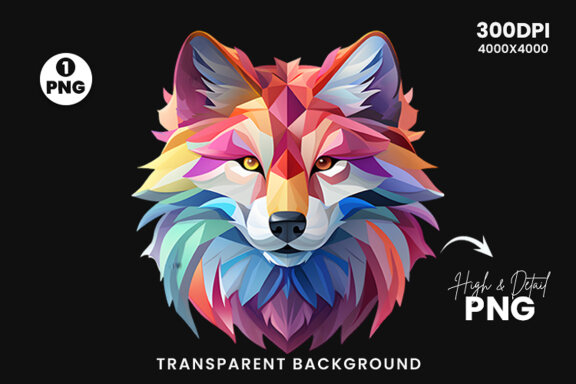  Watercolor wolf illustration sublimation clipart png design