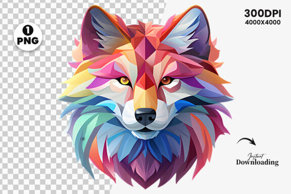  Watercolor wolf illustration sublimation clipart png design
