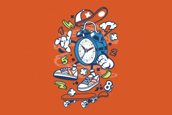 Twin Bell Clock Cartoon Character