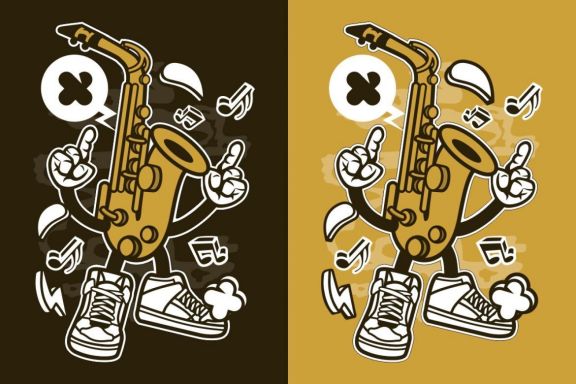 Saxophone Cartoon Character | Deeezy