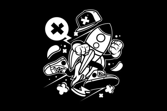 Rocket Ship Cartoon Character