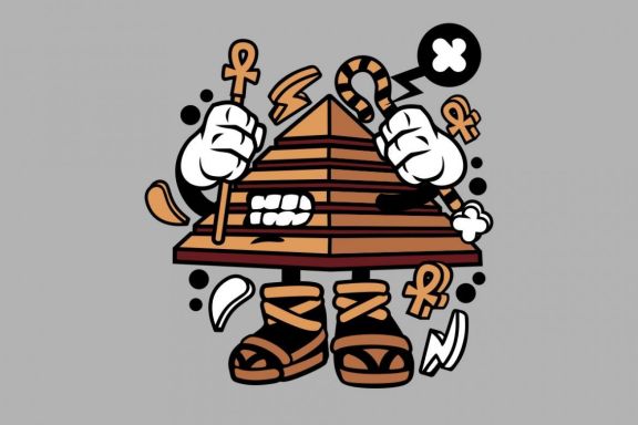 Pyramid Cartoon Character