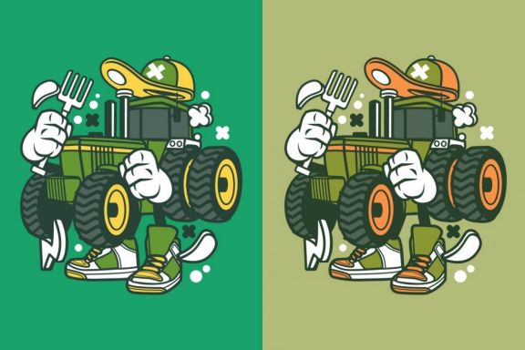 Tractor Cartoon Character | Deeezy