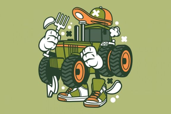 Tractor Cartoon Character