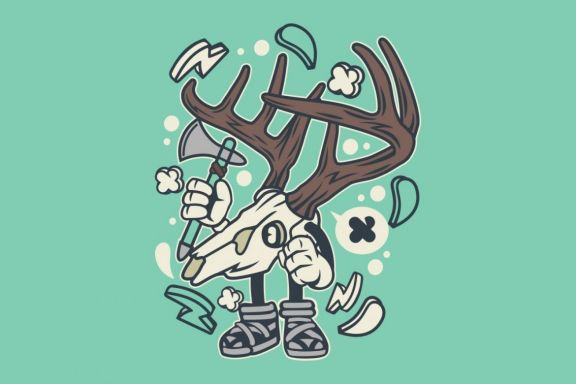 Deer Skull Cartoon Character