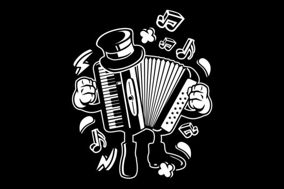 Accordion Cartoon Character