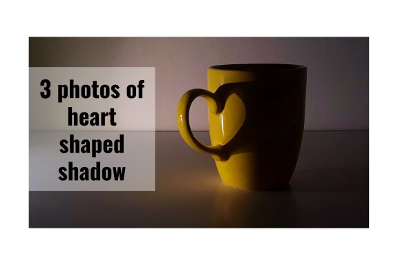 3 Photos of heart shaped shadow