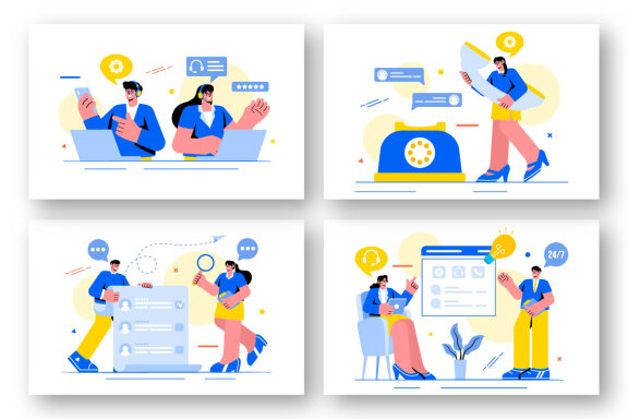 18 Call Center Agent Illustration
