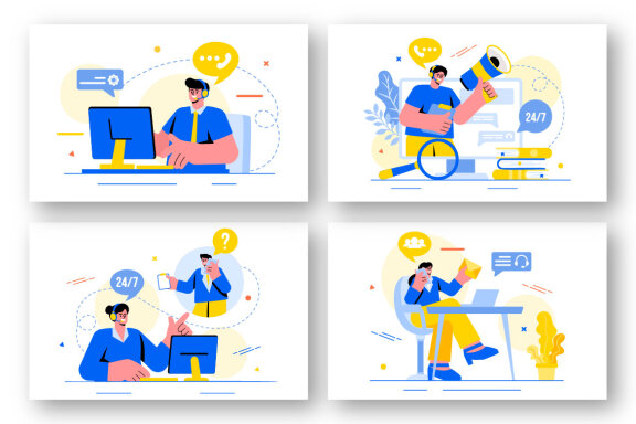 18 Call Center Agent Illustration