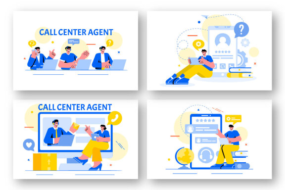 18 Call Center Agent Illustration