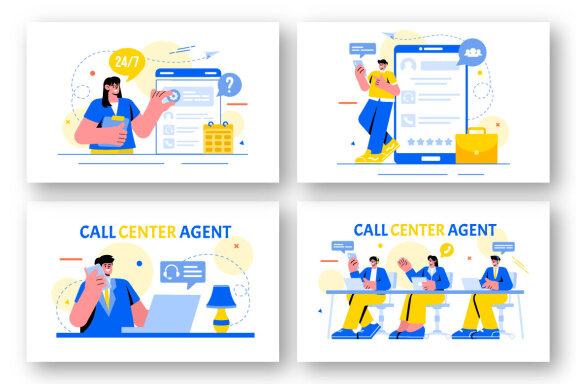 18 Call Center Agent Illustration