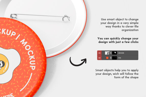 Pin Button Mockup Set
