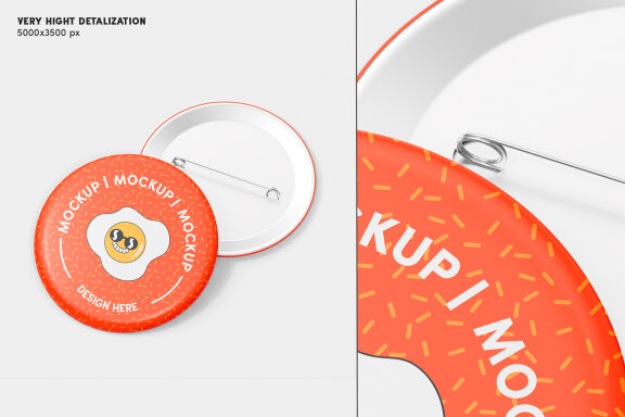Pin Button Mockup Set