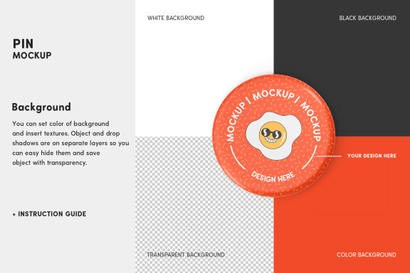 Pin Button Mockup Set
