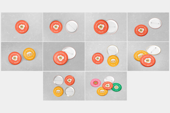 Pin Button Mockup Set
