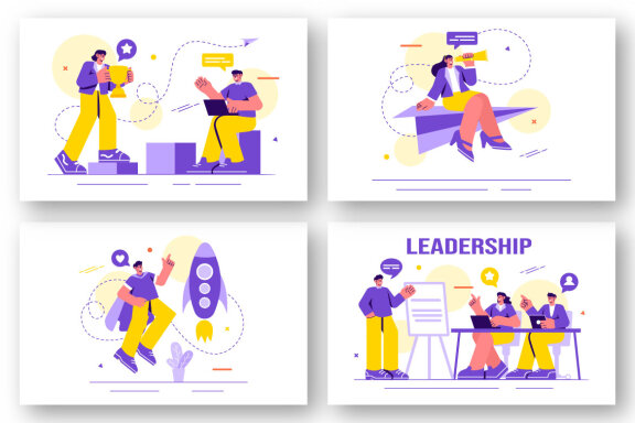 18 Business Leadership Illustration