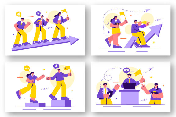 18 Business Leadership Illustration